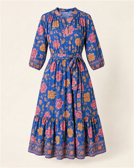 Blue floral women's dress